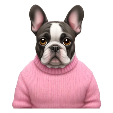 Frenchie in pink sweater  sticker