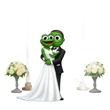 Pepe getting married sticker