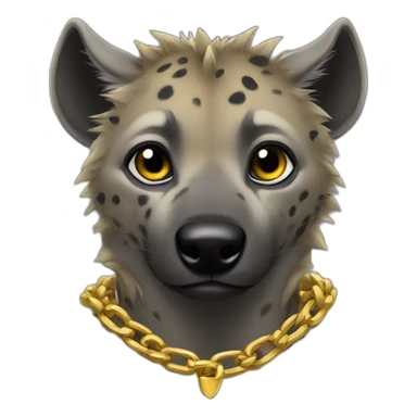 hyena wearing a hoodie over head and gold chain around neck sticker