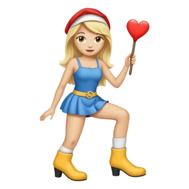 Femme blonde dans un déguisement de chaussette géante sticker