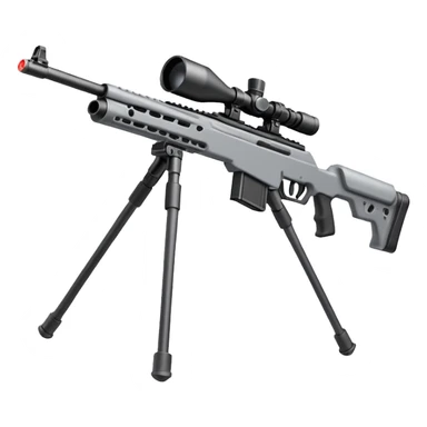 Mini ICBM launching lightweight sniper rifle wire stock, extended mag, assassin, bipod, laser sticker