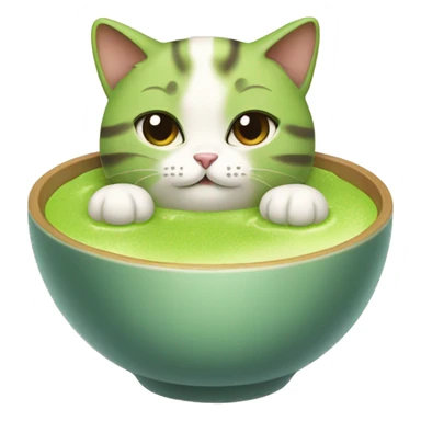 Cute cat with matcha  sticker