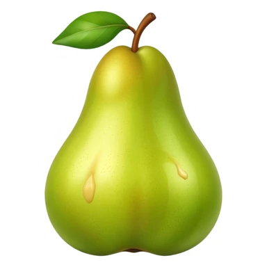 Birne mit Butter und süßen gesichg sticker