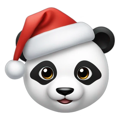 panda face with Christmas hat sticker