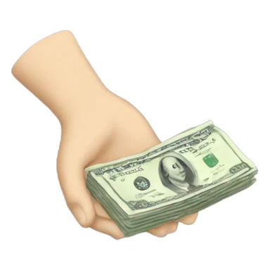 Hand out holding money  sticker