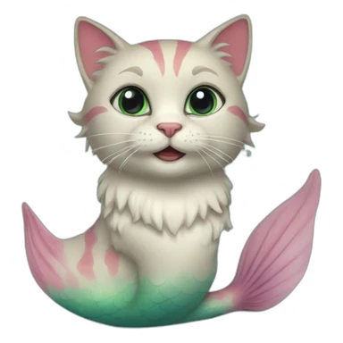 Cat mermaid sticker