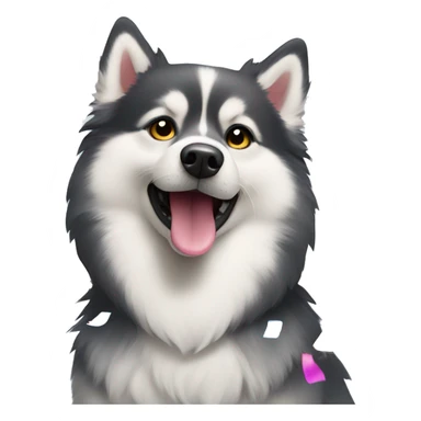 pomsky with confetti sticker