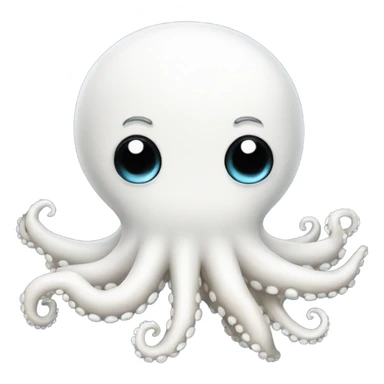 Cute almost white octopus sticker