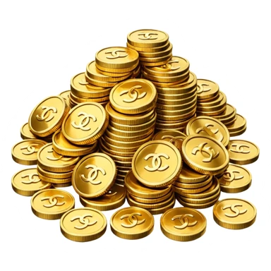 chanel coins pile sticker