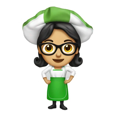 mexican lady green apron  with glasses cooking tacos sticker