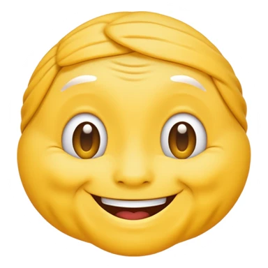 Normal yellow simple Emoji Smiling with wrinkles sticker