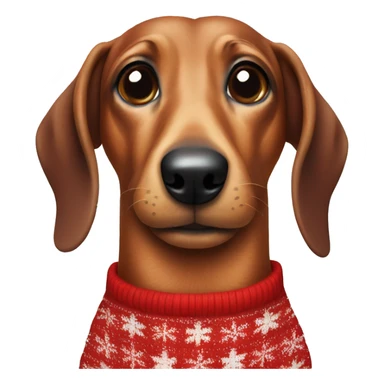 Sausage dog wearing a Christmas jumper  sticker