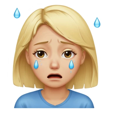 Blonde girl crying sticker