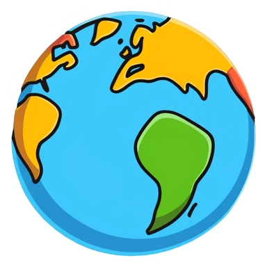 earth planet with continents and oceans sticker