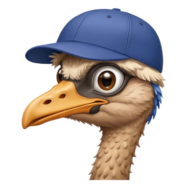 Ostrich with cap   sticker