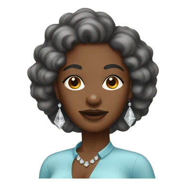 Black woman with diamond earrings  sticker