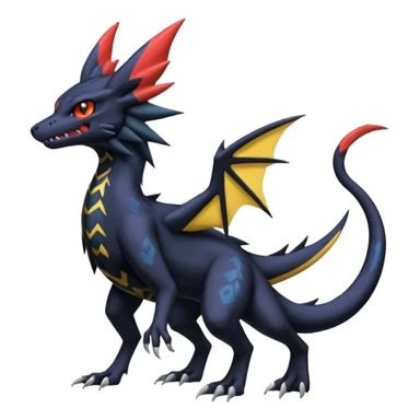 Spooky Nargacuga-Salandit-Umbreon-Noibat-Noivern-Silvally-Pokémon-Fakémon-fusion (full body) sticker
