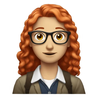 Nerd love (red hair - white ten girl) sticker