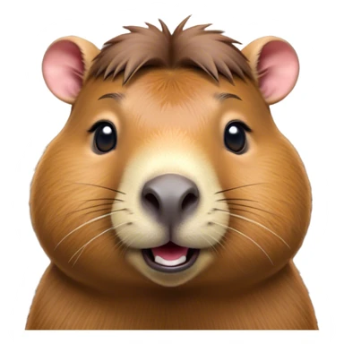 Cinematic Comical Capybara Portrait Emoji, Head tilted dramatically with an exaggeratedly amused expression, featuring a robust, rounded build and a distinct capybara face with a broad snout and quirky, small ears, rendered with lifelike soft fur and wide, comically expressive eyes brimming with playful disbelief; high shine, dramatic yet playful, styled with an air of cheeky mischief, soft glowing outline, capturing the essence of a spirited and over‐the‐top capybara that looks ready to side‐eye its way into viral fame! sticker