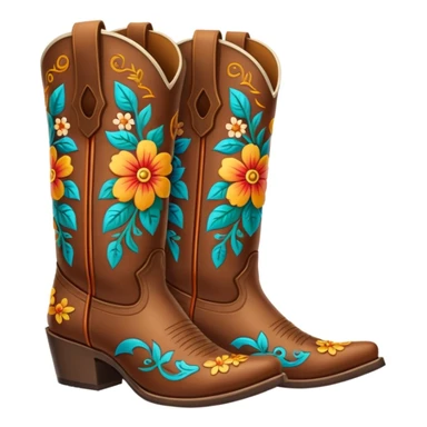 Cowboy boots with flowers in then sticker