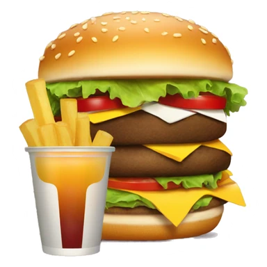 Burger fries and drink sticker