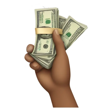 Hand giving a stack of cash sticker