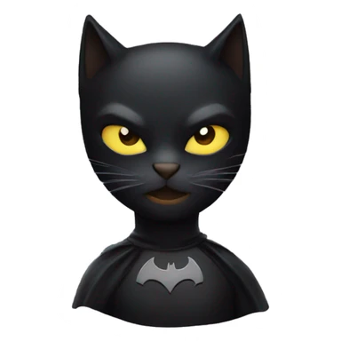 black cat wearing batman mask sticker