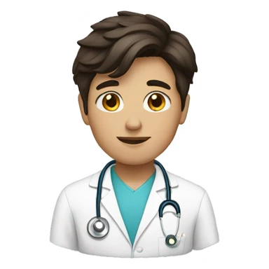 brunette boy like a doctor sticker