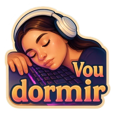 Add text "Vou dormir" sticker