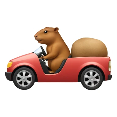 Capibara driving car sticker