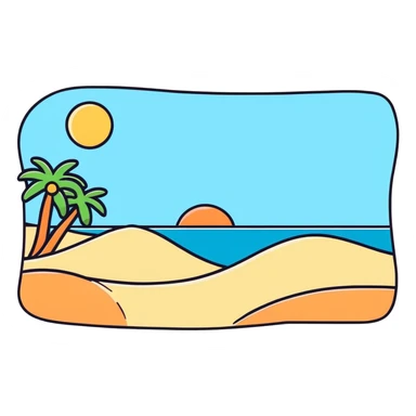 cute beach with starfish and shells sticker
