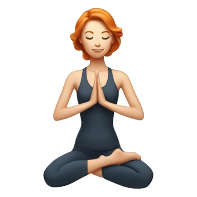 Ginger woman with in yoga pose sticker