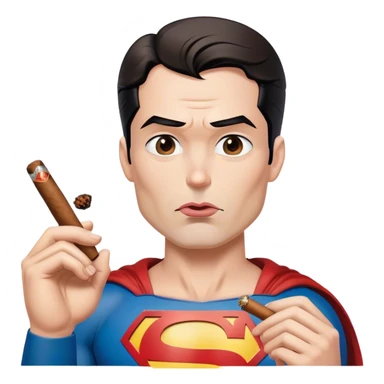 Superman with a cigar in his mouth sticker