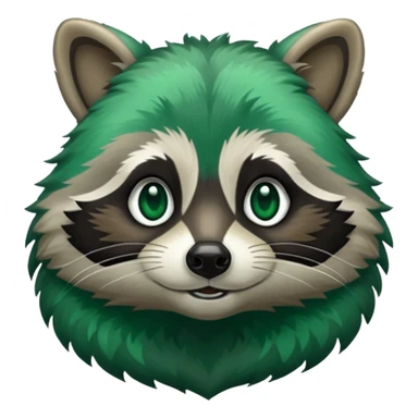 Emerald green racoon sticker