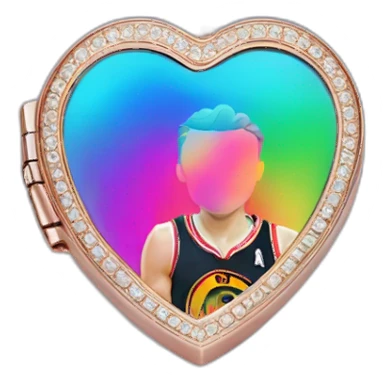 Jonathan Toews in rainbow heart locket sticker