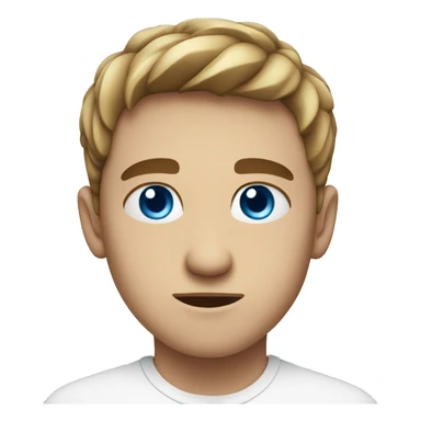 serious boy in white shirt with blue eyes sticker