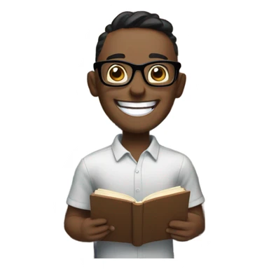 Laughing bookworm  sticker