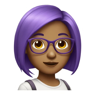 purple hair girl with glasses sticker