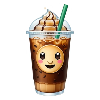 Starbuck ice coffee with ice cubes sticker