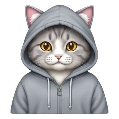 Cat wearing hoodie sticker