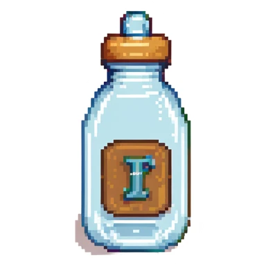 baby bottle with letter J monogram sticker