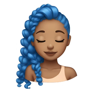 Ariana sleeping with blue curly ponytail sticker