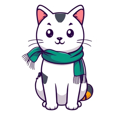 cat with a scarf sticker