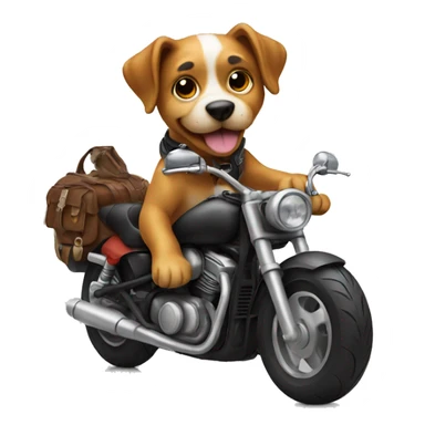 Dog on motorcycle sticker