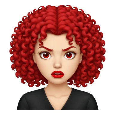 angry curly haired woman  sticker