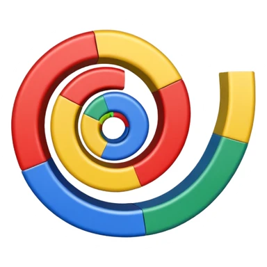 A single, smooth spiral ribbon curling gracefully upward, with small colored blocks along one edge to represent bases. Clean white background, scientific style. The spiral represents single-stranded mRNA (not DNA). Show only one ribbon, no ladder, no pairs, no second strand, no double helix. sticker