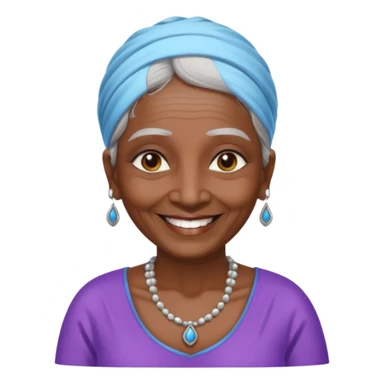 A old indian woman with a top saying "Wet queens meet and greet 2067" sticker