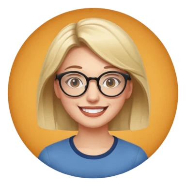 une personne joli de face avec des detail et des accessoires /lunettes dans un rond  sticker