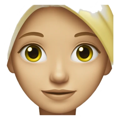 Blonde girl with green eyes smile sticker