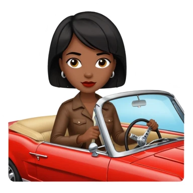 Classic mustang dark women with short hair sticker